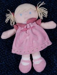 Carters Child of Mine Girl Doll Pink Dress Red Gingham Shirt Lovey Plush